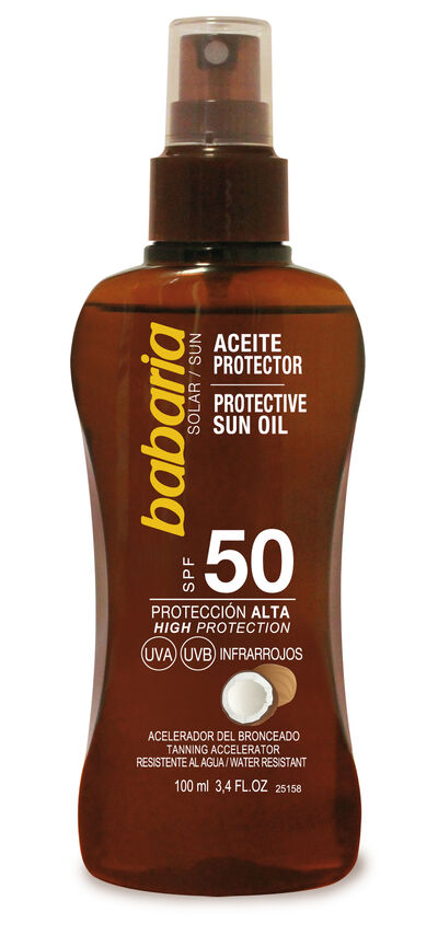 Aceite protector SPF50 Babaria 100 ml Protección muy alta