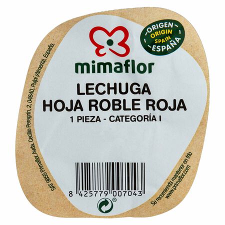 Lechuga roja hoja de roble 200g