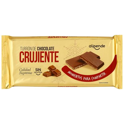 Turr&oacute;n de chocolate crujiente Alipende 250g