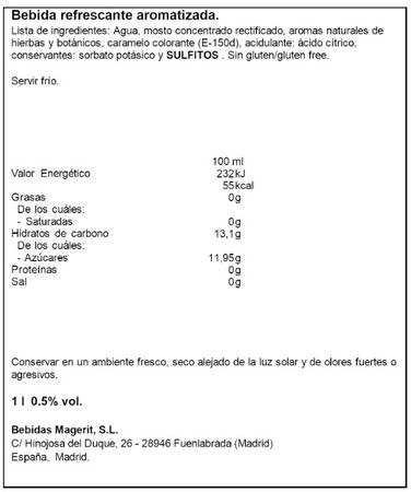 Vermut Zarro 1L sin alcohol