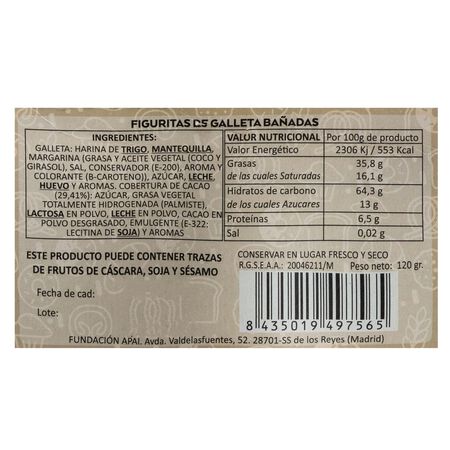 Galletas Apai 120g figuritas bañadas en chocolate