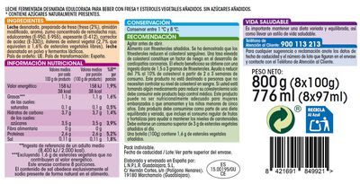 Bebida láctea Alipende colesterol pack 8 fresa