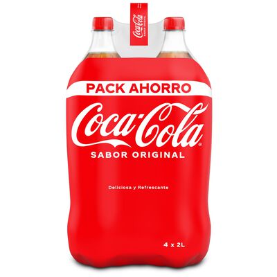 Refresco cola Coca-Cola Sabor Original botella 2l pack 4