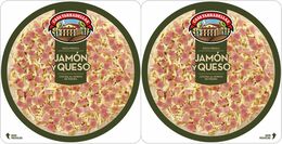 Pizza Casa Tarradellas pack 2 jamon y queso