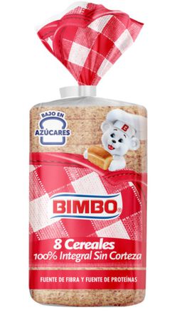 Bimbo 8 Cereales 100% Integral Sin Corteza 450g