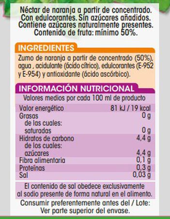 N&eacute;ctar de naranja Alipende 1,5l