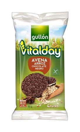 Tortitas de avena y arroz Vitalday 82g chocolate