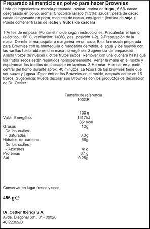 Preparado de brownie Dr Oetker 456g