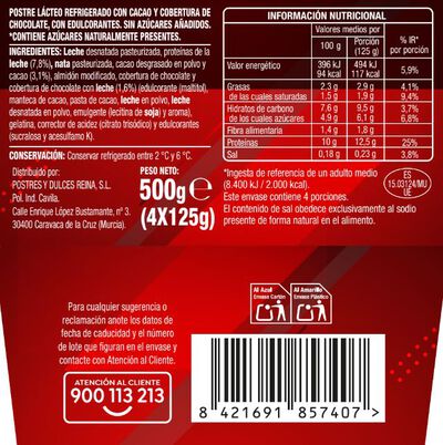 Natillas proteínas Alipende 4 unidades Chocolate