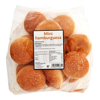 Pan mini hamburguesas 250g