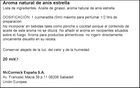 Aroma natural de An&iacute;s estrellado Vahin&eacute; 20ml