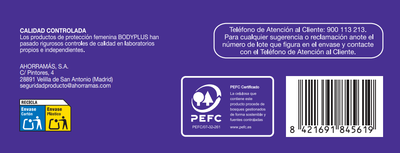 Protegeslip Bodyplus 30 uds plegable aloe