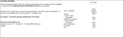 Tortitas de ma&iacute;z Bicentury 130g