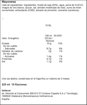 Mayonesa Hellmann'S 225ml