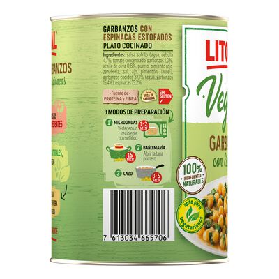 Garbanzos con espinacas Litoral 425g