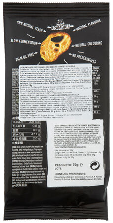 Snacks de pan Bruscheta tomate y mozzarella 70g