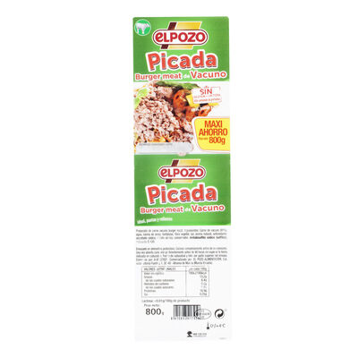 Burger meat vacuno ElPozo 800g