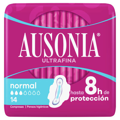 Compresas con alas Ausonia 14 uds normal