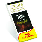 Chocolate negro 70% Lindt Excellence pack 2 x 100g