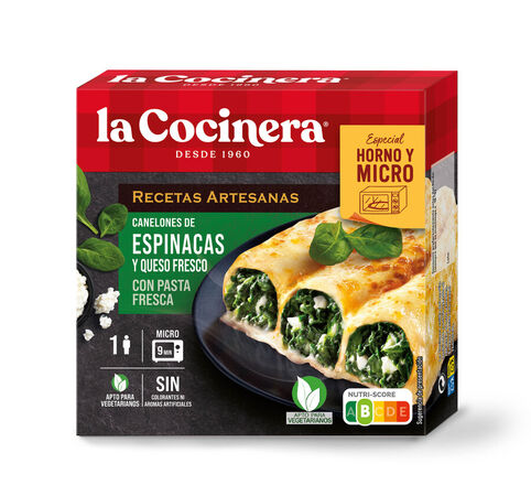 Canelones La Cocinera espinacas y queso fresco 280g