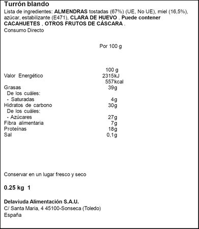 Turrón blando El Almendro 250g