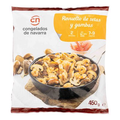 Revuelto de setas y gambas Congelados de Navarra 450g