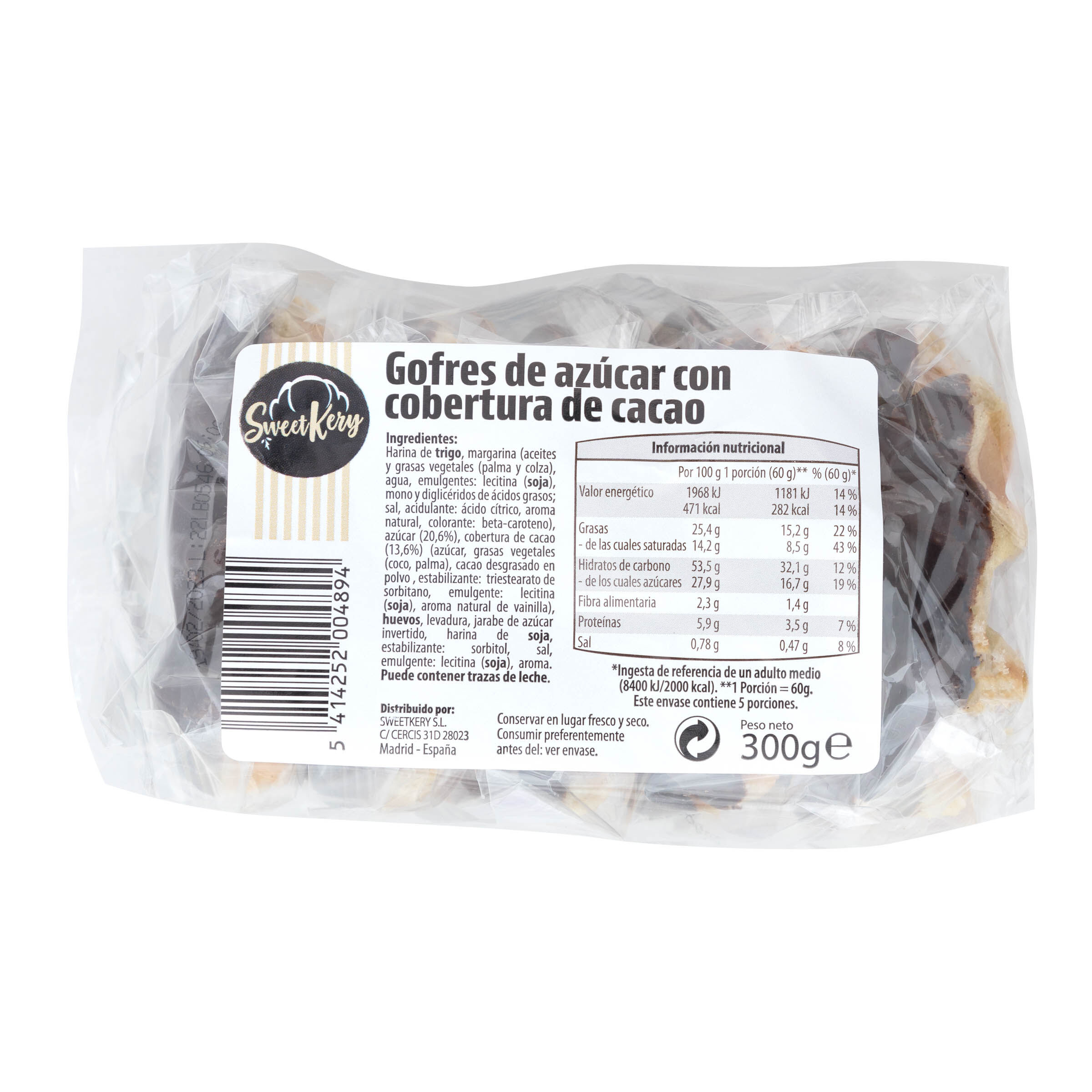 Gofre de azúcar Sweetkery cacao 300g
