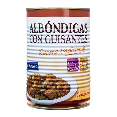 Albondigas sin gluten Alipende 415g con guisantes