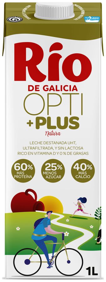 Leche brick Opti+Plus Rio 1 l desnatada