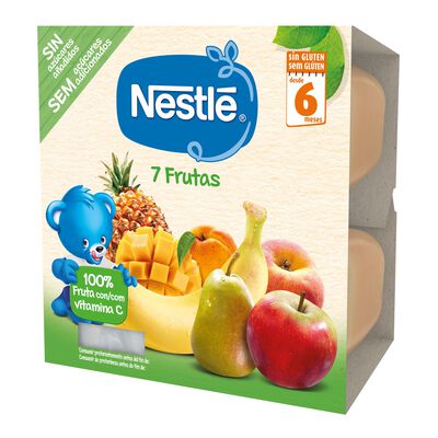 Preparado 7 frutas Nestl&eacute; sin gluten desde 6meses pack 4