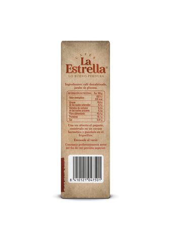 Caf&eacute; molido descafeinado mezcla La Estrella 250g