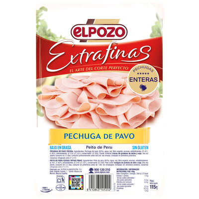 Pechuga pavo bajo en grasa lonchas finas ElPozo 115g