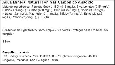 Agua con gas San Pellegrino 1l
