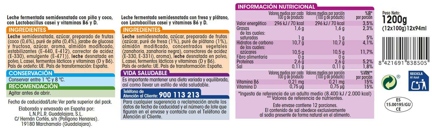 L Casei Alipende pack 12 sabores