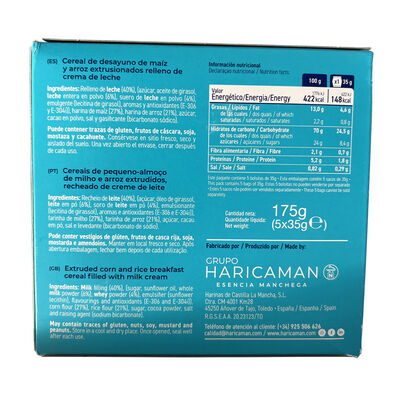 Cereales mini rellenos de crema de leche Cerides 175g