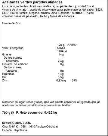 Aceituna con ali&ntilde;o casero Carbonell 450g