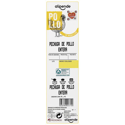 Pechuga de pollo entera Alipende 700g aproximadamente