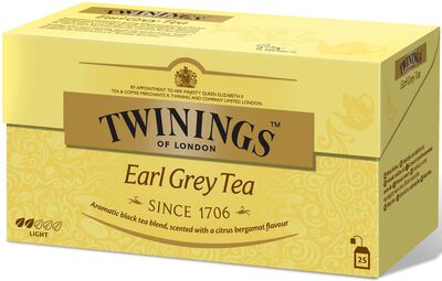 T&eacute; negro Twinings 25u earl grey