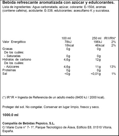 Refresco de cola Pepsi 1l