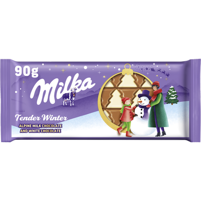 Chocolate con leche y chocolate blanco Milka Sweet Winter 90g