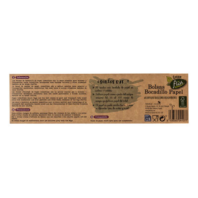 Bolsas de papel para bocadillo Green Fliss 30 uds