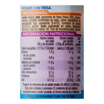 Yogur estilo griego Alipende pack 6 fresa