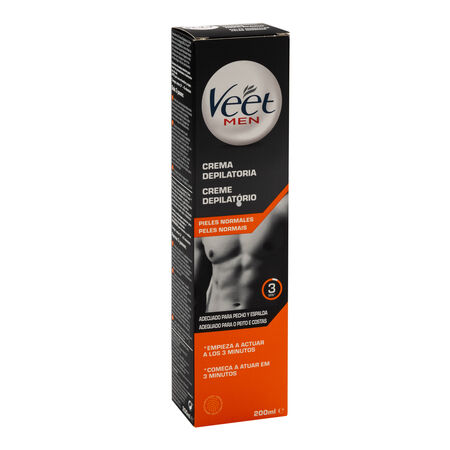 Crema depilatoria Veet men tubo 200ml para el cuerpo y piel normal