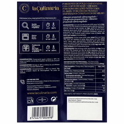 Solomillos de pollo extra crujiente con cornflakes La Culinaria 240g