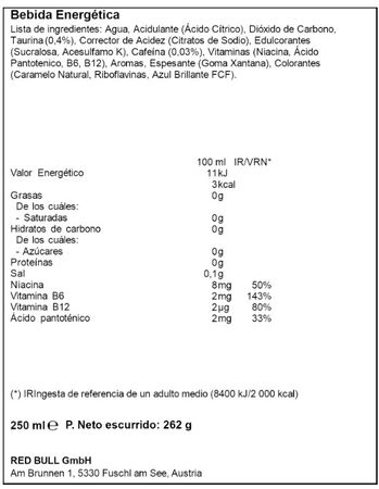 Bebida Energ&eacute;tica Sin azucar Red Bull Pomelo 25cl
