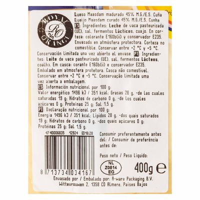 Queso maasdam Royal Orange 400g