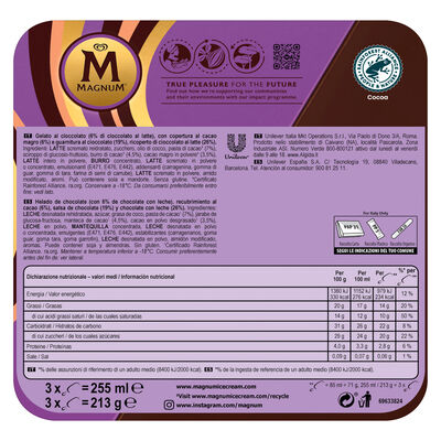 Helado Magnum doble chocolate 3 uds