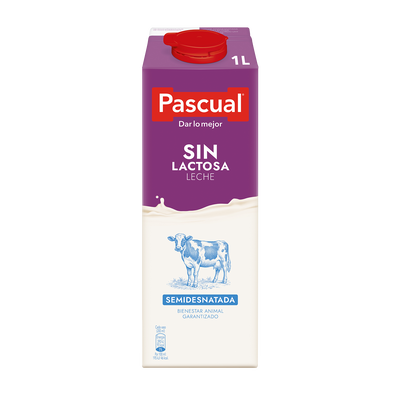 Leche sin lactosa Pascual 1l semidesnatada
