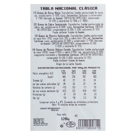 Tabla de quesos nacional clásica Juan Luna 240g (12 piezas)