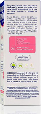 Crema balsamo bebe Instituto Español 150ml cambio de pañal